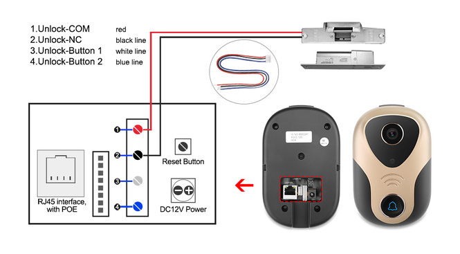 DE-WL1-NJ WiFi/LAN вызывная панель видеодомофона, интерком связь с активным подавлением шума, отрыти